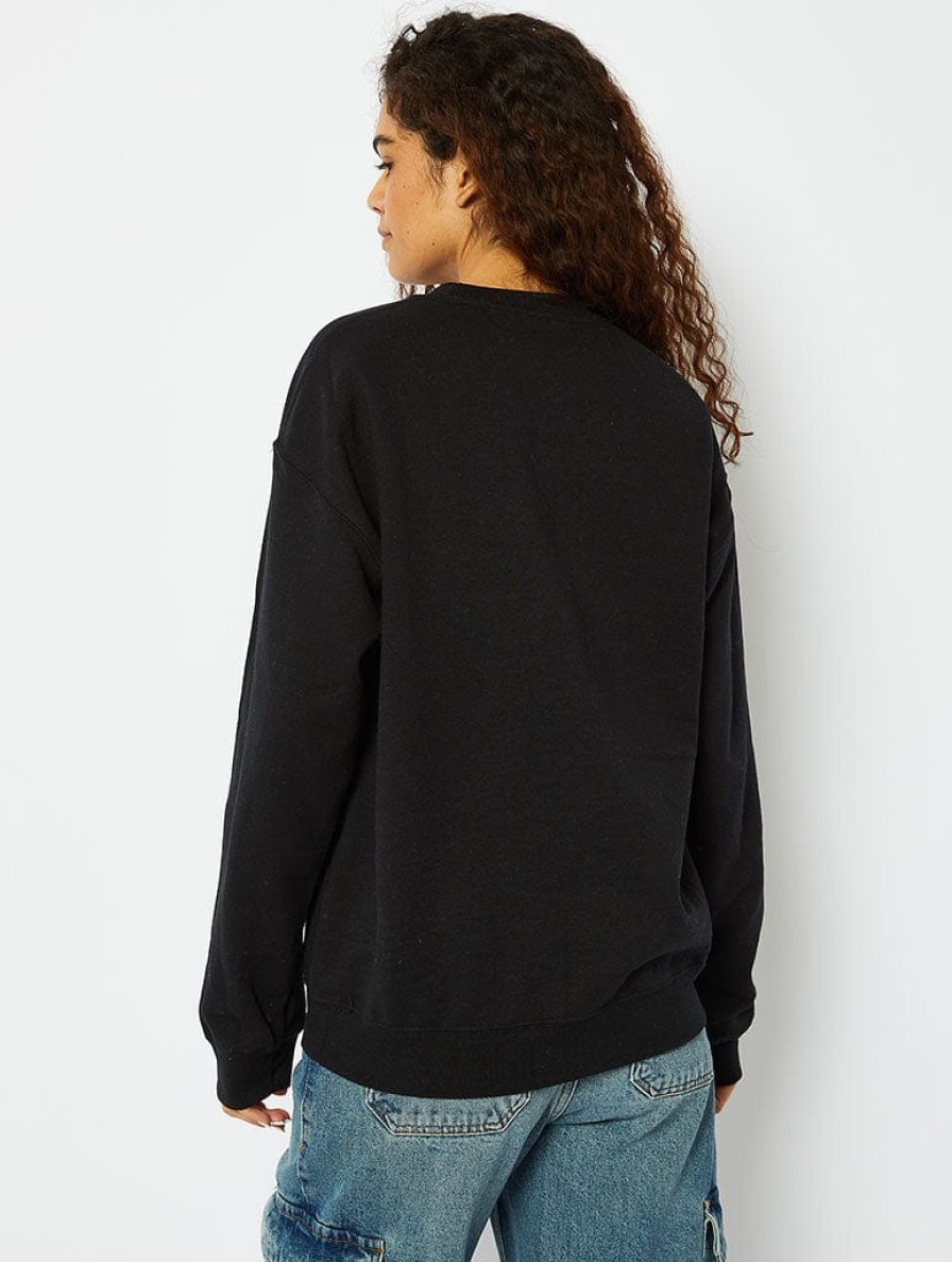 Skinnydip London Cherry Bow Sweatshirt In Black Loungewear