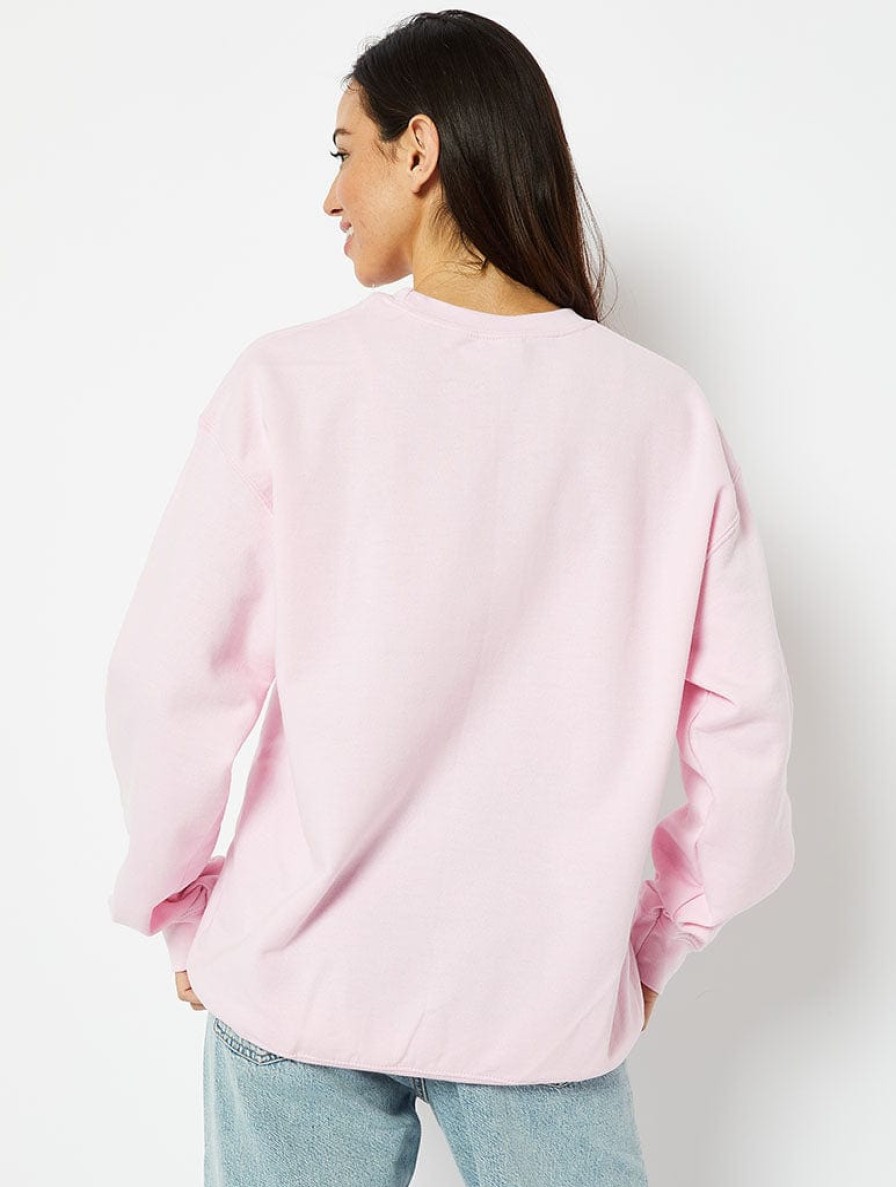 Skinnydip London Disney Jaq & Gus Varsity Sweatshirt In Pink Loungewear