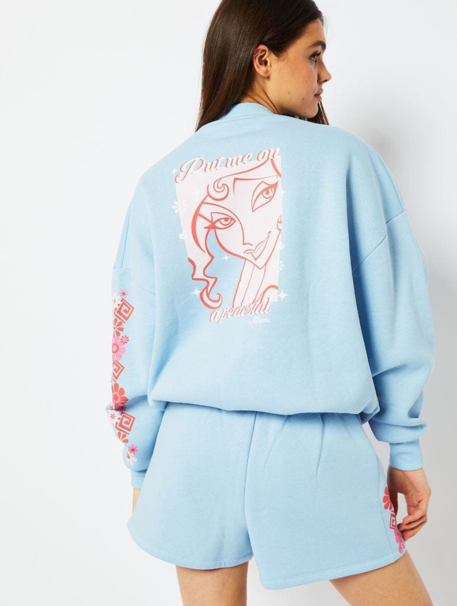 Skinnydip London Disney Hercules Megara Sweatshirt In Blue Hoodies & Sweatshirts