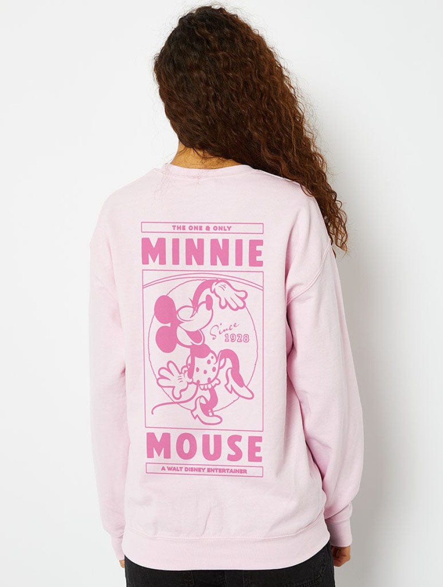 Skinnydip London Disney Minnie Mouse Vintage Sweatshirt In Pink Loungewear