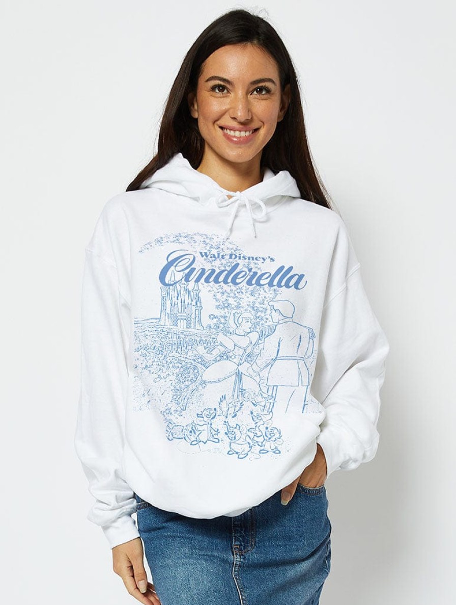 Skinnydip London Disney Cinderella Hoodie In White Loungewear