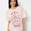 Skinnydip London Angel & Devil Kitten T-Shirt In Pink Tops & T-Shirts