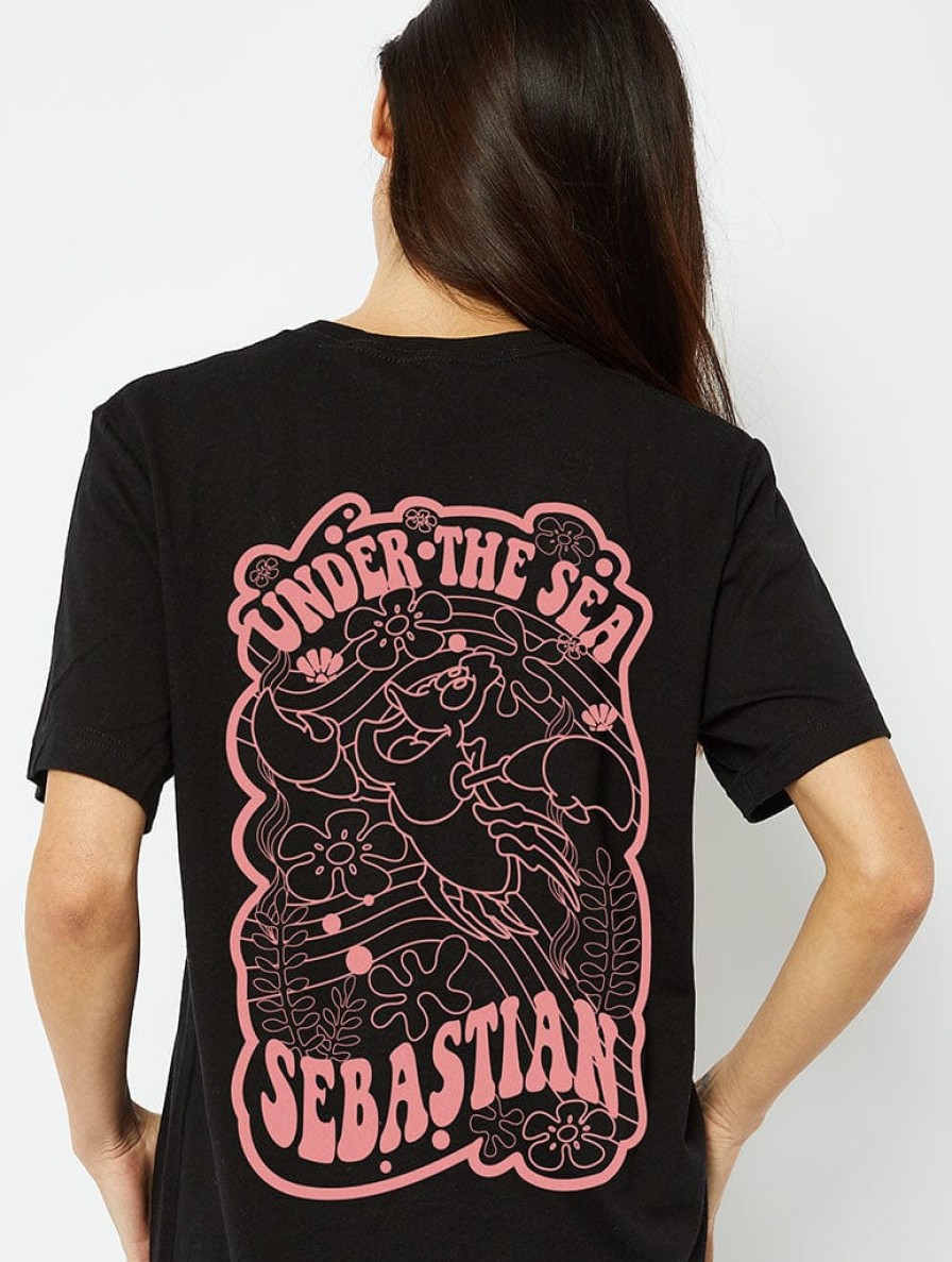 Skinnydip London Disney Sebastian T-Shirt In Black Tops & T-Shirts