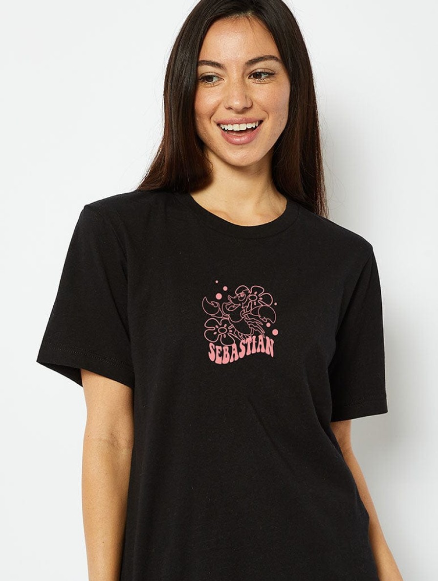 Skinnydip London Disney Sebastian T-Shirt In Black Tops & T-Shirts