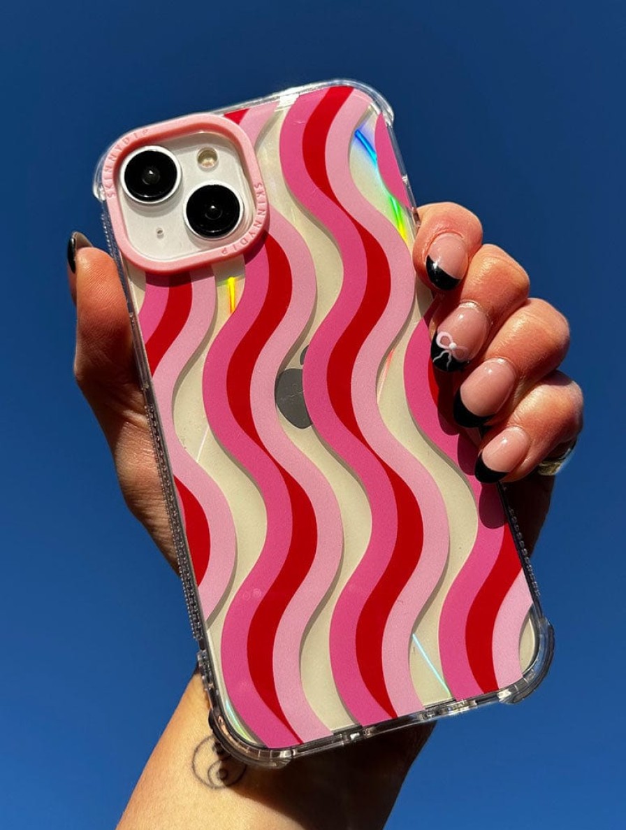 Skinnydip London Pink And Red Wave Shock Iphone Case Iphone Xr / 11 Cases