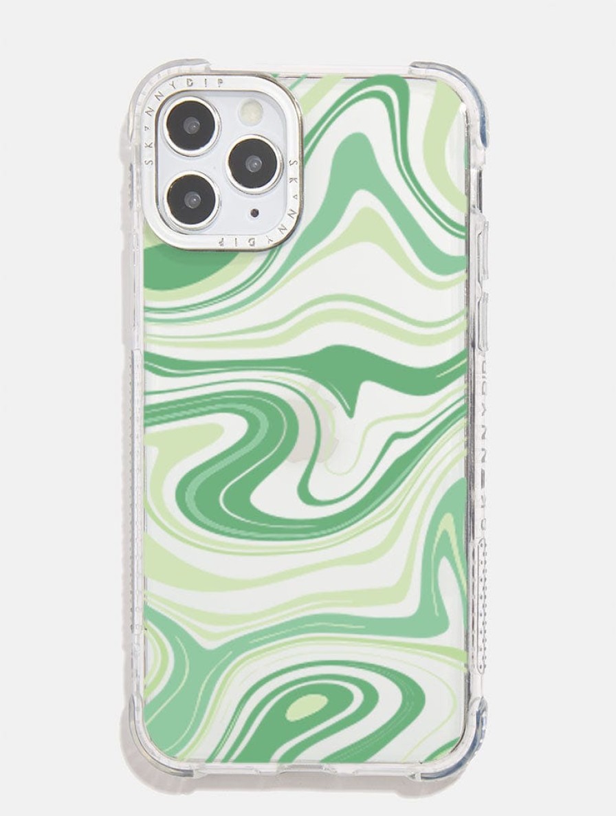 Skinnydip London Green Retro Swirl Shock Iphone Case Iphone Xr / 11 Cases