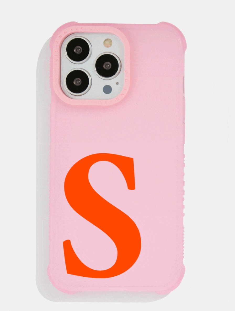 Skinnydip London Personalised Pink Shock Iphone Case With Pink Camera Hole Iphone 13 Pro Cases