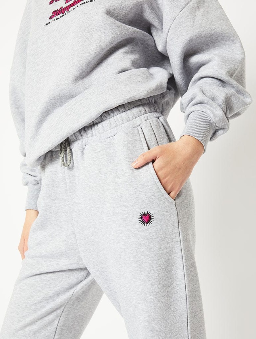 Skinnydip London Heart Embroidered Sweat Joggers In Grey Co-Ords